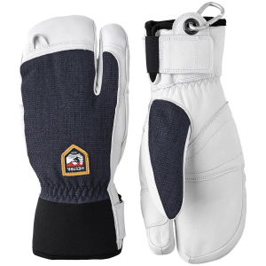 Hestra Army Leather Patrol 3-Finger Mittens 2025 in Navy size 9 | Leather/Polyester