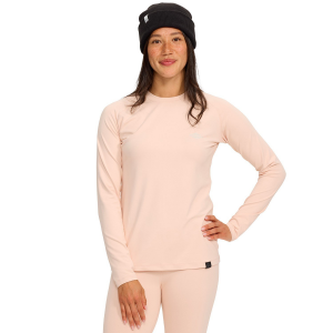 Image of Women's evo Midweight Base Layer Crew Top 2025 in Pink size Medium | Spandex/Polyester