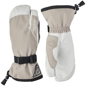 Image of Hestra Powder Gauntlet 3 Finger Mittens 2025 in Black size 9 | Leather/Polyester