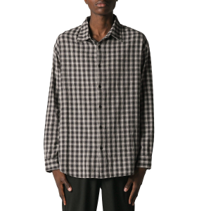 Former Vivian Check Long-Sleeve Shirt Men's 2023 Gray in Grey size Medium | Cotton