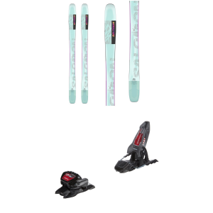 Image of Women's Salomon QST Lumen 98 Skis 2024 - 152 Package (152 cm) + 100 Adult Alpine Bindings in Red size 152/100