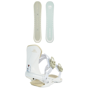 Image of Women's Arbor Mantra Rocker LTD Snowboard 2024 - 147 Package (147 cm) + S/M Womens in White size 147/S/M | Aluminum/Plastic