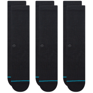 Image of Stance Shelter 3-Pack Socks 2024 in Black size Medium | Nylon/Cotton/Elastane