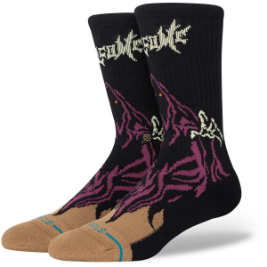 Image of Stance Welcome Skelly Crew Socks 2024 in Black size Large | Nylon/Cotton/Elastane