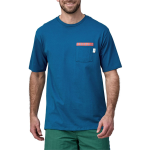 Image of Patagonia Water People Organic Pocket T-Shirt Men's 2024 in Blue size Medium | Cotton