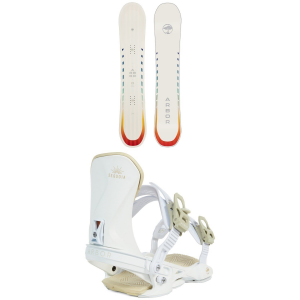 Image of Women's Arbor Mantra Rocker Snowboard 2024 - 147 Package (147 cm) + M/L Womens in White size 147/M/L | Aluminum/Plastic