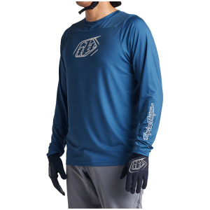 Image of Troy Lee Designs Skyline Long-Sleeve Jersey 2024 in Blue size X-Large | Polyester