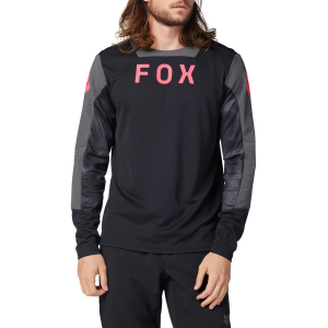 Image of Fox Racing Defend Long-Sleeve Jersey 2024 in Black size X-Large | Nylon/Elastane/Polyester