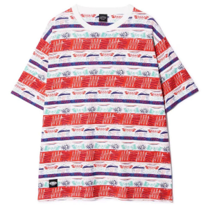 Manastash MTN Stripe T-Shirt Men's 2024 in Red size Large | Cotton