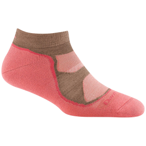 Women's Darn Tough Light Hiker No Show Lightweight With Cusion Socks 2024 Pink size Medium | Nylon/Spandex/Wool