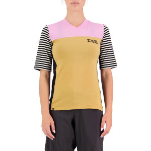 Image of Women's MONS ROYALE Redwood Enduro VT Jersey 2024 in Yellow size Large | Nylon/Wool/Elastane