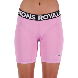 Image of Women's MONS ROYALE Low Pro Aircon Bike Liner Short 2024 in Pink size Medium | Nylon/Wool/Elastane