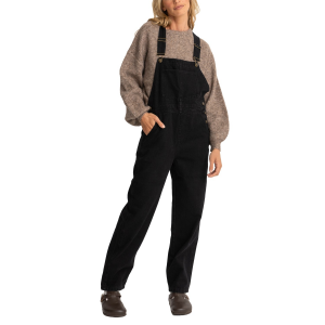 Image of Women's Rhythm Daybreak Overalls 2024 Pant in Black size Small | Cotton/Polyester