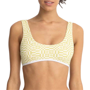 Image of Women's Rhythm Horizon Crop Bikini Top 2024 Yellow size X-Small | Nylon/Spandex/Polyester