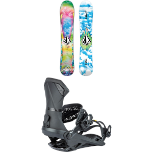 Nitro Alternator X Volcom Snowboard 2024 - 160 Package (160 cm) + L Mens in Black size 160/L | Rubber