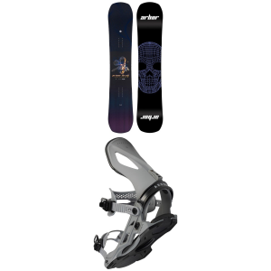 Arbor Draft Camber Snowboard 2024 - 147 Package (147 cm) + M/L Mens in Black size 147/M/L | Plastic