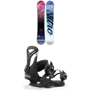 Women's Nitro Lectra Snowboard 2024 - 146 Package (146 cm) + M Womens in White size 146/M | Aluminum