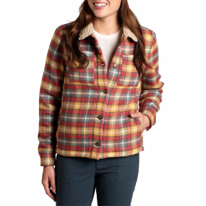 Women's Toad & Co Burntside Trucker Jacket 2022 in Red size Medium | Wool/Polyester