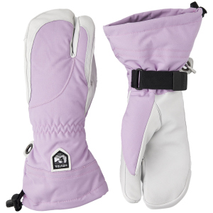 Women's Hestra Heli 3-Finger Mittens 2025 in Purple size 7 | Leather/Polyester
