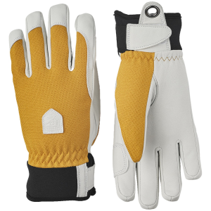Women's Hestra Army Leather Patrol Gloves 2025 in Yellow size 6 | Leather/Polyester/Neoprene