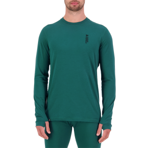 MONS ROYALE Cascade Flex 200 Long Sleeve Top Men's 2024 in Green size Medium | Nylon/Wool/Elastane