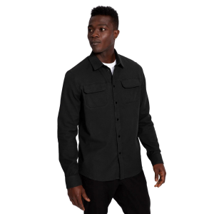 evo Heavyweight Stretch Shirt Men's in Black size Medium | Spandex/Cotton/Wool