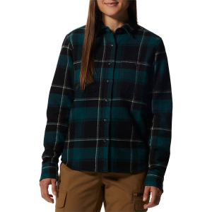 Women's Mountain Hardwear Plusher(TM) Long-Sleeve Shirt 2022 in Green size X-Small | Cotton