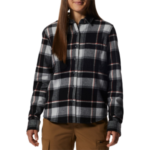 Women's Mountain Hardwear Plusher(TM) Long-Sleeve Shirt 2022 in Black size X-Large | Cotton
