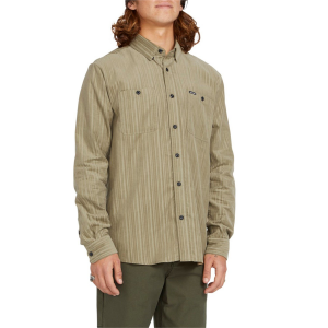 Volcom ENT Fat Tony Woven Long-Sleeve Shirt Men's 2023 in Khaki size Large | Cotton