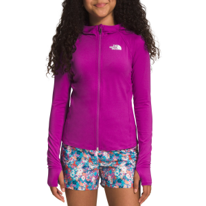 Kid's The North Face Amphibious Full Zip Sun Hoodie Girls' 2023 in Purple size 2X-Large | Elastane/Polyester