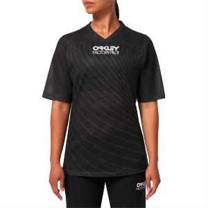 Women's Oakley Factory Pilot RC Short-Sleeve Jersey 2023 in Black size Medium | Elastane/Polyester