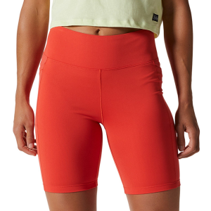 Women's Mountain Hardwear Mountain Stretch High Rise Shorts 2022 in Red size X-Large | Polyester