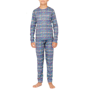 Kid's Terramar Free Ride Baselayer Set 2024 in Blue size X-Large | Polyester