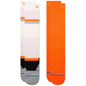 Stance Work It 2-Pack Snow Socks 2024 in Orange size Small | Polyester