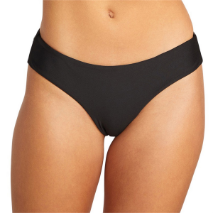 Women's Volcom Simply SeaMedium/Largeess Cheekini Bikini Bottom 2023 in Black | Elastane/Polyester