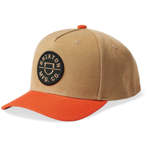 Brixton Crest CP MP Snapback Hat 2023 in Brown | Acrylic/Wool/Plastic