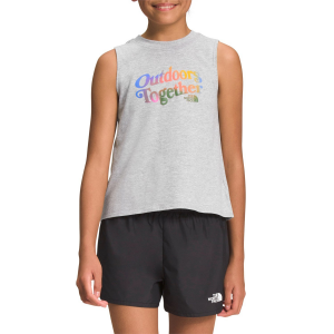 Kid's The North Face Tie-Back Tank Top Girls' 2023 in Gray size 2X-Large | Cotton/Polyester