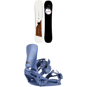 Image of Burton Flight Attendant Snowboard 2024 - 159W Package (159W cm) + L Mens | Aluminum in Blue size 159W/L | Aluminum/Polyester