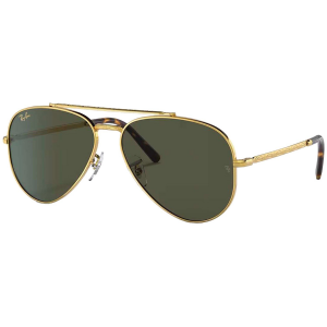 Image of Ray Ban New Aviator 58 Sunglasses 2024 in Green | Polyester