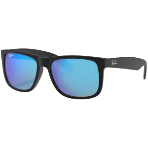 Image of Ray Ban Justin 55 Sunglasses 2024 in Black | Rubber/Polyester/Plastic