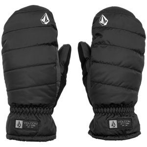 Image of Volcom Puff Puff Mittens 2024 in Black size X-Small | Leather/Polyester