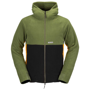 Volcom Polar Fleece Hooded Full Zip Midlayer Men's 2024 in Green size Medium | Rubber/Polyester