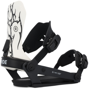 Image of Ride A-8 Snowboard Bindings 2025 in White size Medium | Nylon/Aluminum