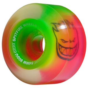 Image of Spitfire 90a Neon Pink/Green Sapphire Skateboard Wheels 2025 size 56