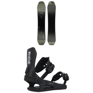 Image of Ride Deep Fake Snowboard 2025 - 159 Package (159 cm) + L Mens in Black size 159/L | Nylon/Aluminum/Rubber