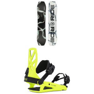 Image of Ride Twinpig Snowboard 2025 - 156W Package (156W cm) + L Mens in Lime size 156W/L | Nylon/Rubber/Bamboo