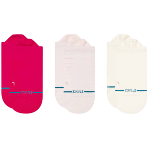 Image of Women's Stance Iconic Light Tab 3 Pack Socks 2024 in Pink size Small | Nylon/Cotton/Polyester