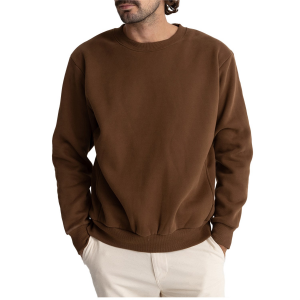 Image of Rhythm Classic Fleece Crew Men's 2024 in Brown size Small | Cotton/Polyester