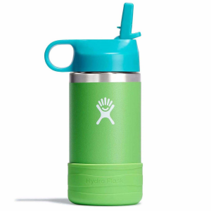 Image of Kid's Hydro Flask 12oz Wide Mouth Straw Cap Water Bottle 2024 in Green