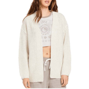 Image of Women's Volcom Lil Throw Cardi 2024 in White size X-Large | Nylon/Acrylic/Wool